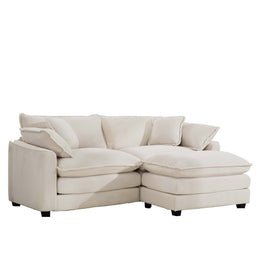 Modern Oversized Modular Cushion Sofa With Ottoman, Low Back, Deep Seating Sofa Set