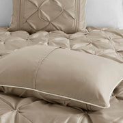 7 Piece Tufted Comforter Set Taupe King