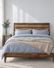 Bedroom setting showcasing the ROVELARA bedding collection