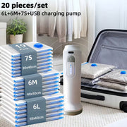20-Piece Vacuum Storage Bag Set with Electric Air Pump