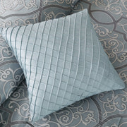 12 Piece Blue King Comforter Set with Cotton Bed Sheets