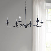 6-Light Metal Chandelier – Matte Black, 40