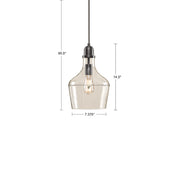 Bell Glass Pendant Light – Gold, Bronze or Silver Metal Base, Clear Glass Shade & Adjustable Cord | 9