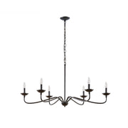 6-Light Metal Chandelier – Matte Black, 40