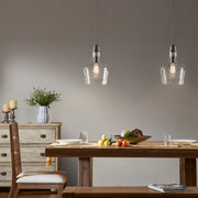 Bell Glass Pendant Light – Gold, Bronze or Silver Metal Base, Clear Glass Shade & Adjustable Cord | 9