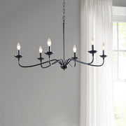 6-Light Metal Chandelier – Matte Black, 40