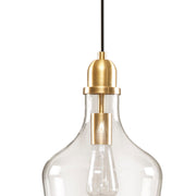 Bell Glass Pendant Light – Gold, Bronze or Silver Metal Base, Clear Glass Shade & Adjustable Cord | 9