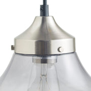 Smoke Grey Bell-Shaped Glass Pendant Light | Antique Brass Ceiling Mount, Modern Kitchen Hanging Fixture