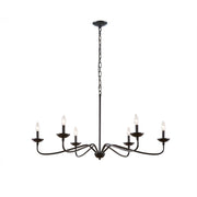 6-Light Metal Chandelier – Matte Black, 40
