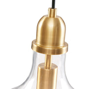 Bell Glass Pendant Light – Gold, Bronze or Silver Metal Base, Clear Glass Shade & Adjustable Cord | 9