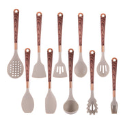 10-Piece Silicone Kitchen Utensil Set with Wooden Handles