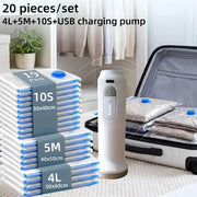 20-Piece Vacuum Storage Bag Set with Electric Air Pump