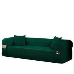 Spring Sofa with High-Quality Fabric in Green