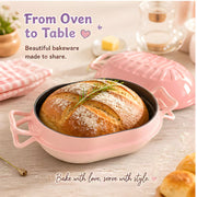 5-Quart Enameled Cast Iron Bread Oven with Dome Lid and Potholders