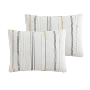 Ivory Cotton Comforter Cover Set with Decorative Pillows - King