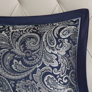 12 Piece Comforter Set with Cotton Bed Sheets Navy Cal King