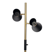 Double Spot Floor Lamp – Brushed Gold Finish, 4-Way Switch & Metal Base | Modern Reading & Accent Lighting