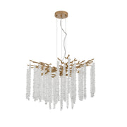Crystal Waterfall Chandelier | 8-Light Gold Modern Ceiling Light with Cascading Crystal Strands — 24