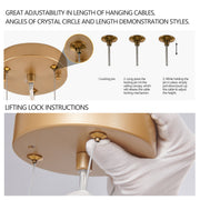 Crystal Waterfall Chandelier | 8-Light Gold Modern Ceiling Light with Cascading Crystal Strands — 24