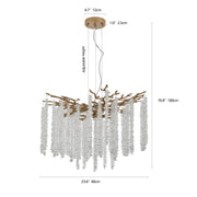 Crystal Waterfall Chandelier | 8-Light Gold Modern Ceiling Light with Cascading Crystal Strands — 24