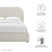 Keynote Upholstered Full Size Fabric Curved Platform Bed by Modway