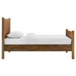Maven Twin vegan leather platform bed in Tan Walnut