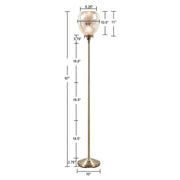 Uplight Floor Lamp – Antique Brass Stand, Mercury Glass Bowl Shade & LED Bulb Included