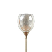 Uplight Floor Lamp – Antique Brass Stand, Mercury Glass Bowl Shade & LED Bulb Included