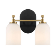 Traditional Vanity Light over Bathroom Mirror | 2/3-Light Wall Sconce with White Frosted Glass — 2 Sizes Available