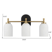 Traditional Vanity Light over Bathroom Mirror | 2/3-Light Wall Sconce with White Frosted Glass — 2 Sizes Available