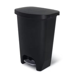 13-Gallon Kitchen Trash Can with Pedal and Bag Rings