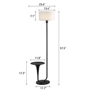 Dimmable Floor Lamp with Side Table – 57.5