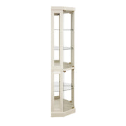 Lighted Corner Curio Cabinet Tall Display Case with Mirrored Back Glass Doors Adjustable Shelves White