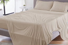 Dri-Tec Split Head Cal King Sheet Set with Moisture-Wicking - Beige