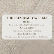 Cotton Linen-Like Border 6-Piece Towel Set - Priya Collection