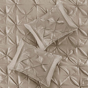 7 Piece Tufted Comforter Set Taupe King