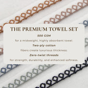 Cotton Border-Stitched 6-Piece Towel Set - Valery Collection