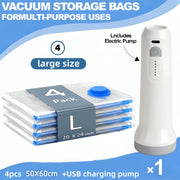 5-Piece Vacuum Storage Bag Set with Electric Air Pump