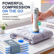 5-Piece Vacuum Storage Bag Set with Electric Air Pump