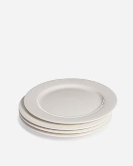 Leonne Large White Dinner Plates - Set of 4