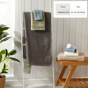 100% Cotton Checkered Jacquard Bath Towel Set - Giuliana Collection