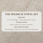 Cotton Linen-Like Border 6-Piece Towel Set - Priya Collection