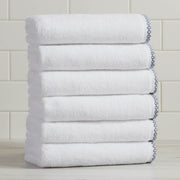 Cotton Border-Stitched 6-Piece Towel Set - Valery Collection